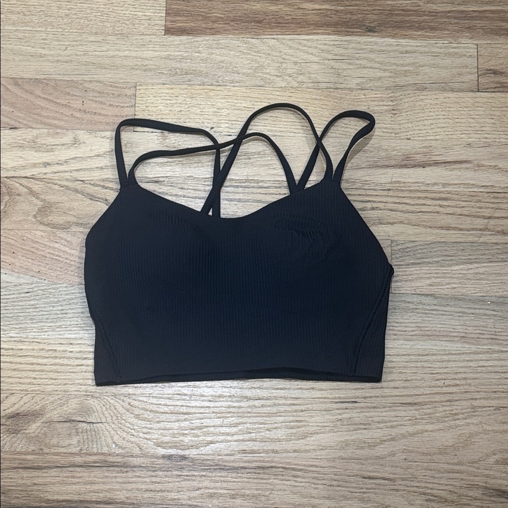 Lululemon Athletica Black Ribbed Like a Cloud Bra Size 6